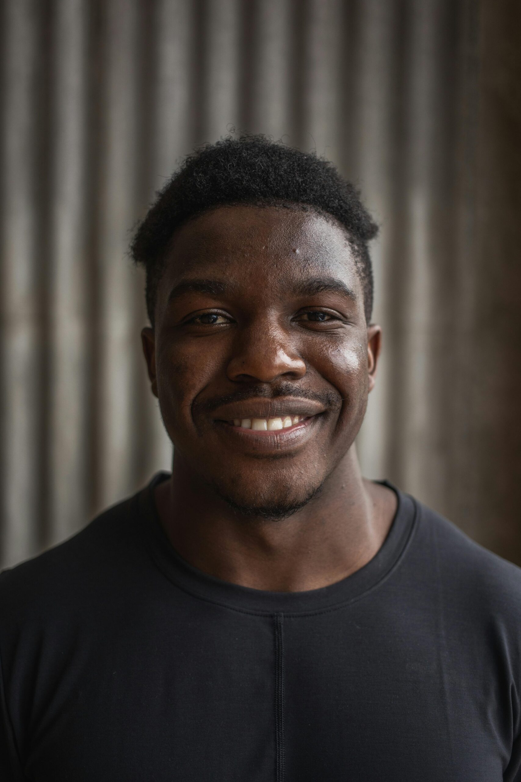 Black man smiling